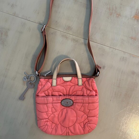 Vintage Fossil Key-Per Crossbody Purse - Picture 1 of 6